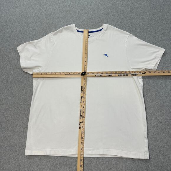 Tommy Bahama T-Shirt Men XL Pullover White Short Sleeve Stretch Blue Marlin Logo - Picture 6 of 9